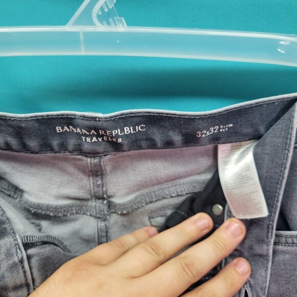 Banana Republic Traveler Slim Fit Jeans 32X32 Gray Denim - Picture 2 of 5